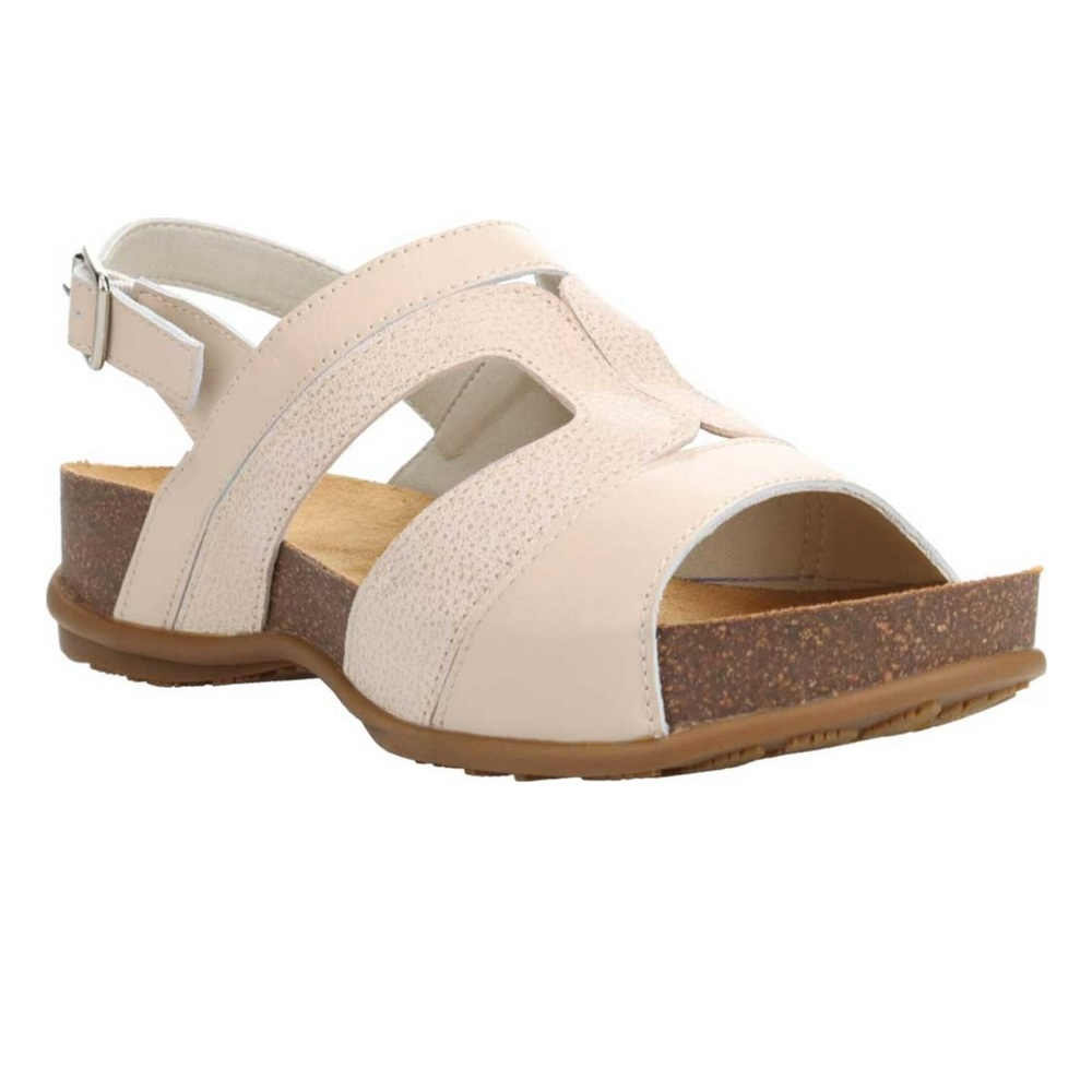 NWT! Propet Phlox T Strap Blush Cream Leather Cork Bed (6.5)